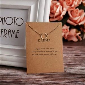 Karma Circle Necklace Gold Thin Chain